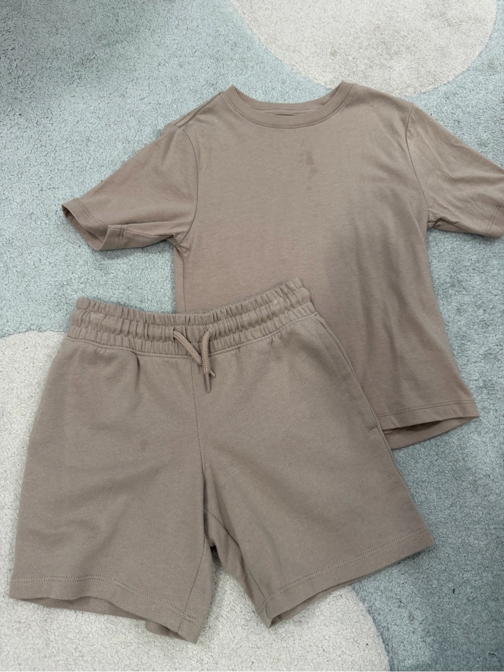 Kids Beige Matching Shorts Set size S